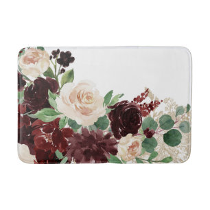Boho Blooms   Rustieke marine en Bourgondische Shi Badmat