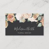 Boho Blooms Waterverf Floral Calligraphy Script Visitekaartje (Voorkant)