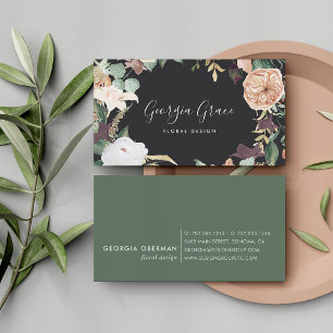 Boho Blooms Waterverf Floral Visitekaartje
