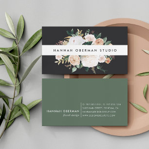 Boho Blooms Waterverf Floral Visitekaartje