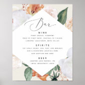 Boho Blooms Weddenbalk Menu Sign Poster (Voorkant)