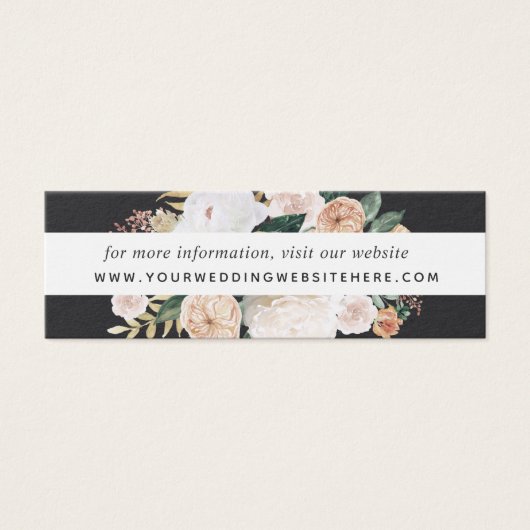 Boho Blooms Weddenschap Website Kaarten invoegen | Mini Visitekaartjes (Voorkant)