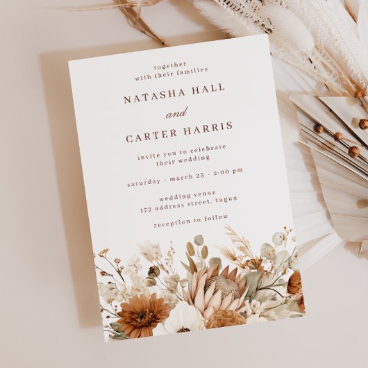 Boho Blooms Wedding Kaart