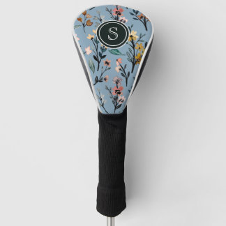 Boho Blooms Zacht Blauw Aangepast Golfheadcover