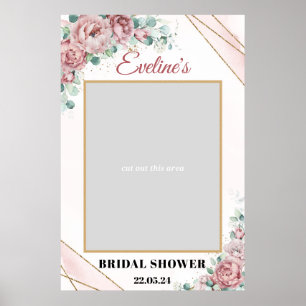 Boho blos roze gouden bruiloftsfeer fotorekwisiet poster