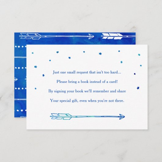 Boho Blue Adventure Carte de demande de réservatio (Devant / Derrière)