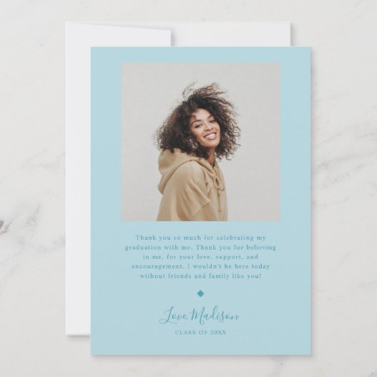 Boho Blue Afstuderen Afstuderen Aankondiging (Achterkant)