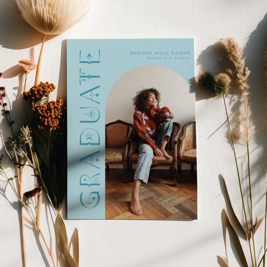 Boho Blue Afstuderen Afstuderen Aankondiging