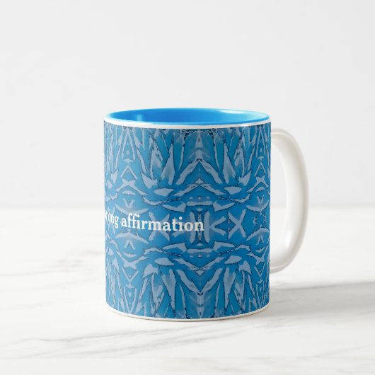 Boho Blue Agave Affirmations Mug (Devant droit)