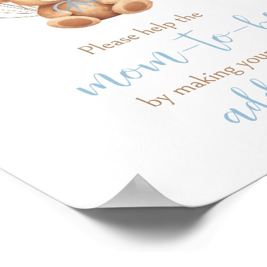 Boho Blue Balloon Beer Envelope Station Poster (Hoek)