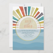 Boho Blue Beach Wedding Invitation (Devant)