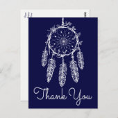 Boho Blue Bedankt Dream Catcher Native American Briefkaart (Voorkant / Achterkant)