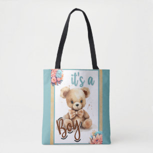 Boho Blue Beer Baby shower Draagtas