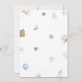 Boho Blue Beer Baby shower Kaart (Achterkant)