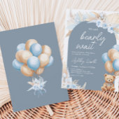 Boho Blue Beren ballon Baby shower Kaart