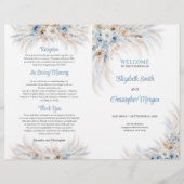Boho Blue Bloemen en Ivoor Rozen Pampas (Voorkant)