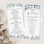 Boho Blue Botanical Wedding Programme
