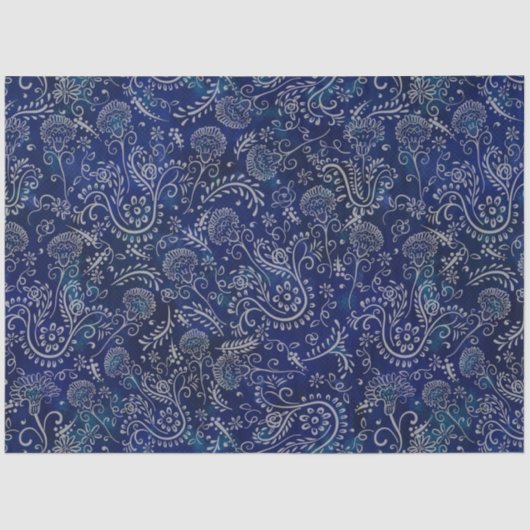 Boho Blue Botanicals Mooie Bloemen Tissuepapier (Voorkant)