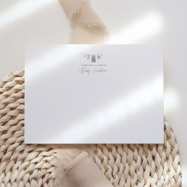 Boho Blue Boy Baby Clothes Baby Shower Bedankkaart