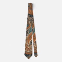 Boho Blue Brown Combo Style Eclectique Cravate