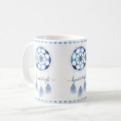Boho Blue Celestial Mandala Drocatcher Monogram Koffiemok (Voorkant links)