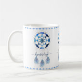 Boho Blue Celestial Mandala Drocatcher Monogram Koffiemok (Links)