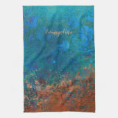 Boho Blue Copper Rustic Theedoek (Verticaal)