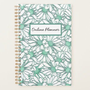 Boho Blue Daisy Motif Online Business Planner