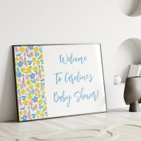Boho Blue Ditsy Floral Custom Baby shower Welkom