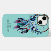 Boho Blue Dreamcatcher Fun Quote Veer Bloemen Case-Mate iPhone Case (Achterkant (horizontaal))