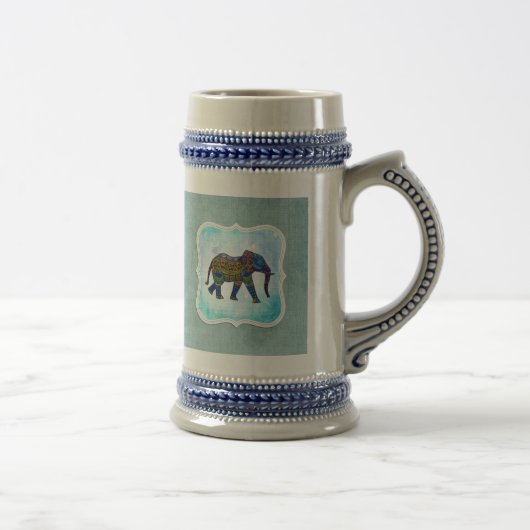Boho Blue Elephant Bierpul (Rechts)