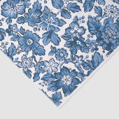  Boho Blue en White Floral Tissuepapier (Detail)