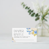Boho Blue en White Hydrangeas Diaper Raffle Informatiekaartje (Staand voorkant)