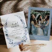 Boho Blue Fleur sauvage nuptiale douche Invitation