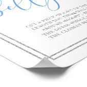 Boho blue floral hoe groot is het buikteken van ma poster (Hoek)