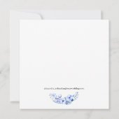 Boho Blue Floral Russe Faire-part de mariage (Dos)