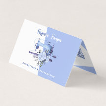Boho Blue Floral Seamstress naaimachine gevouwen