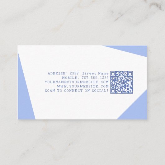 Boho Blue Floral Seamstress Naaimachine Tailor Visitekaartje (Achterkant)