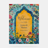 Boho Blue Floral Wedding Welcome (Recto)