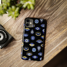 Boho Blue Gold Evil Eyes Luchtverfrisser iPhone 11 Pro Hoesje
