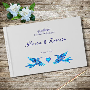 Boho Blue Hummingbird Mariage mexicain Livre d'inv