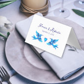 Boho Blue Hummingbirds Mexicaine Mariage Carte Pla