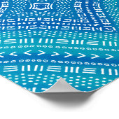 Boho Blue Kaleidoscope Mandala Art Poster (Hoek)