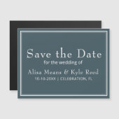 Boho Blue Modern Minimalist Save the Date (Voorkant / Achterkant)