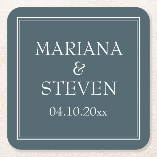 Boho Blue Modern minimalist Vierkante Kartonnen Onderzetter (Voorkant)