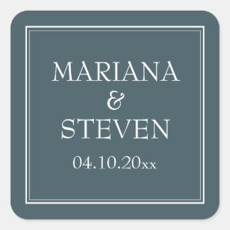 Boho Blue Modern minimalist Vierkante Sticker