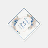 Boho Blue Pampas Grass Baby shower Servet (Hoek)