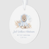 Boho Blue Pampas Grass Teddy Bear Acrylic Ornament (voorkant)