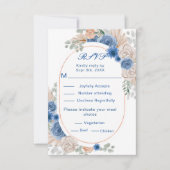 Boho Blue Pampas Mariage en herbe RSVP (Devant)