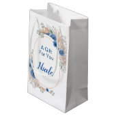 Boho Blue Pampasgras Bruiloftsborrel Klein Cadeauzakje (Achterkant Gekanteld)